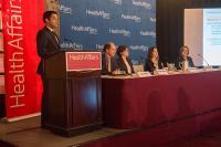 Jaffer Shariff, DDS, discusses findings at a Health Affairs policy briefing. Photo courtesy of Health Affairs